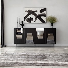 Hanah Home Venice Consola Negro y Fume